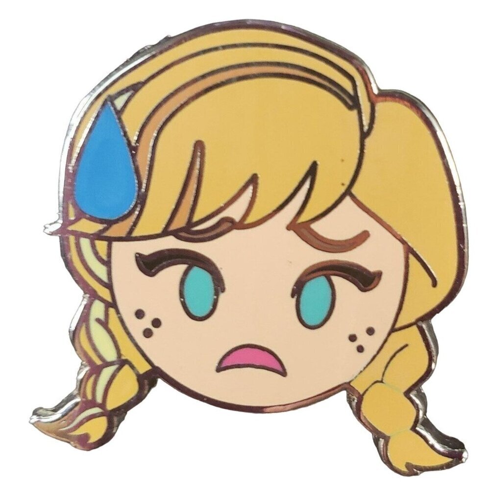 Disney Anna Frozen Trading Pin Princess Emoji Badge Lapel Pin Brooch Jewelry Pin